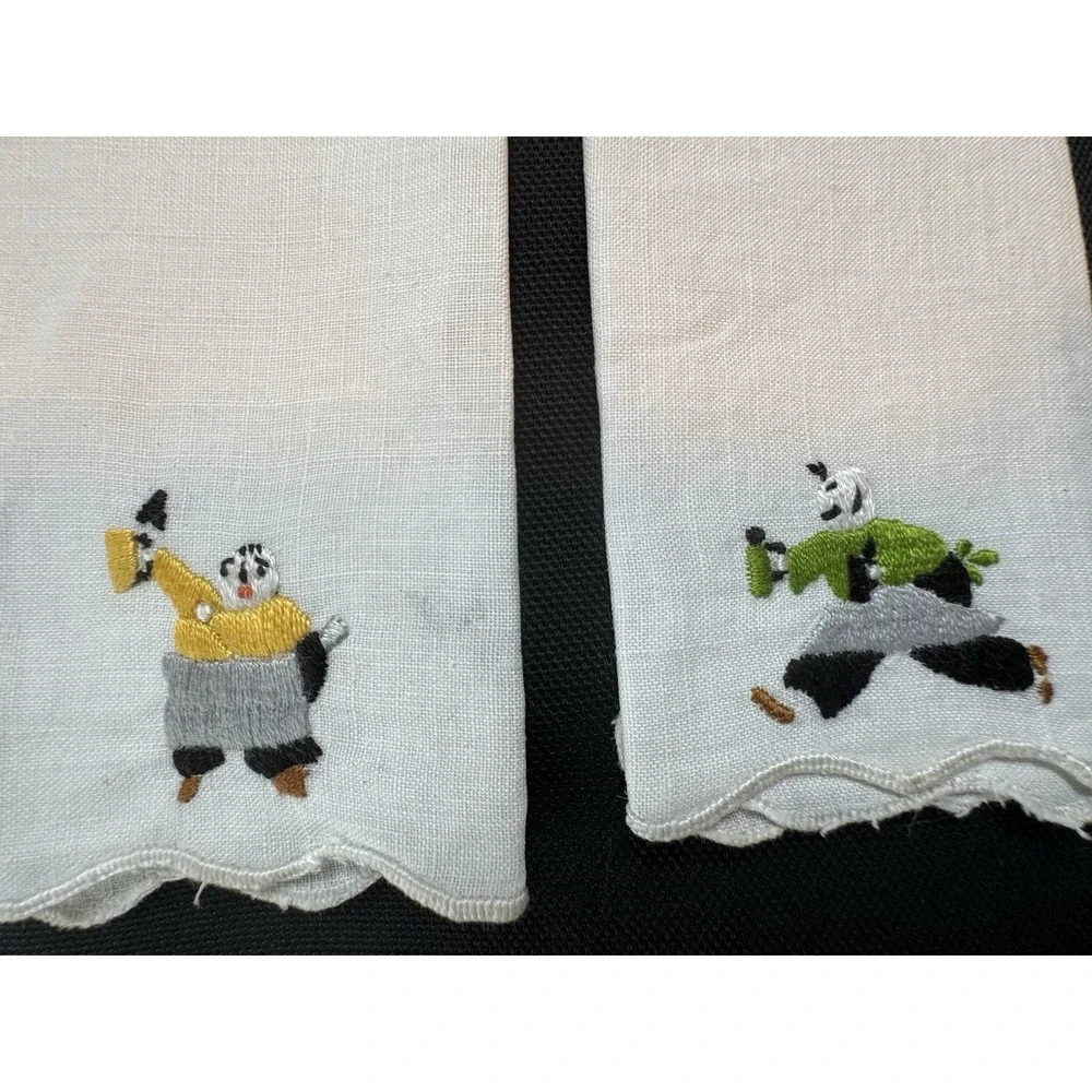Lot Of Folk Art Tableware Fabric German Coasters 4 Mini Trays Cloth Napkins